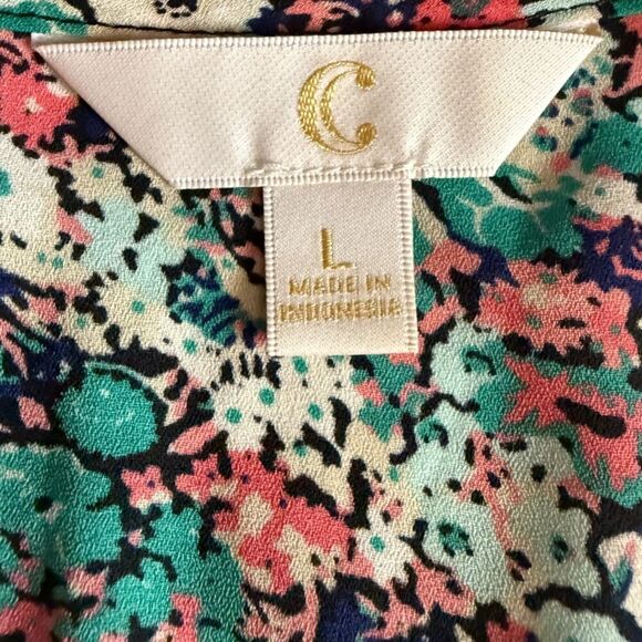 C Floral Sleeveless With Tiered Layered Hem Size L - Picture 9 of 11